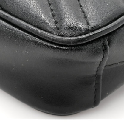 Gucci Calfskin Matelasse Mini GG Marmont Crossbody Bag Black 15 of 16