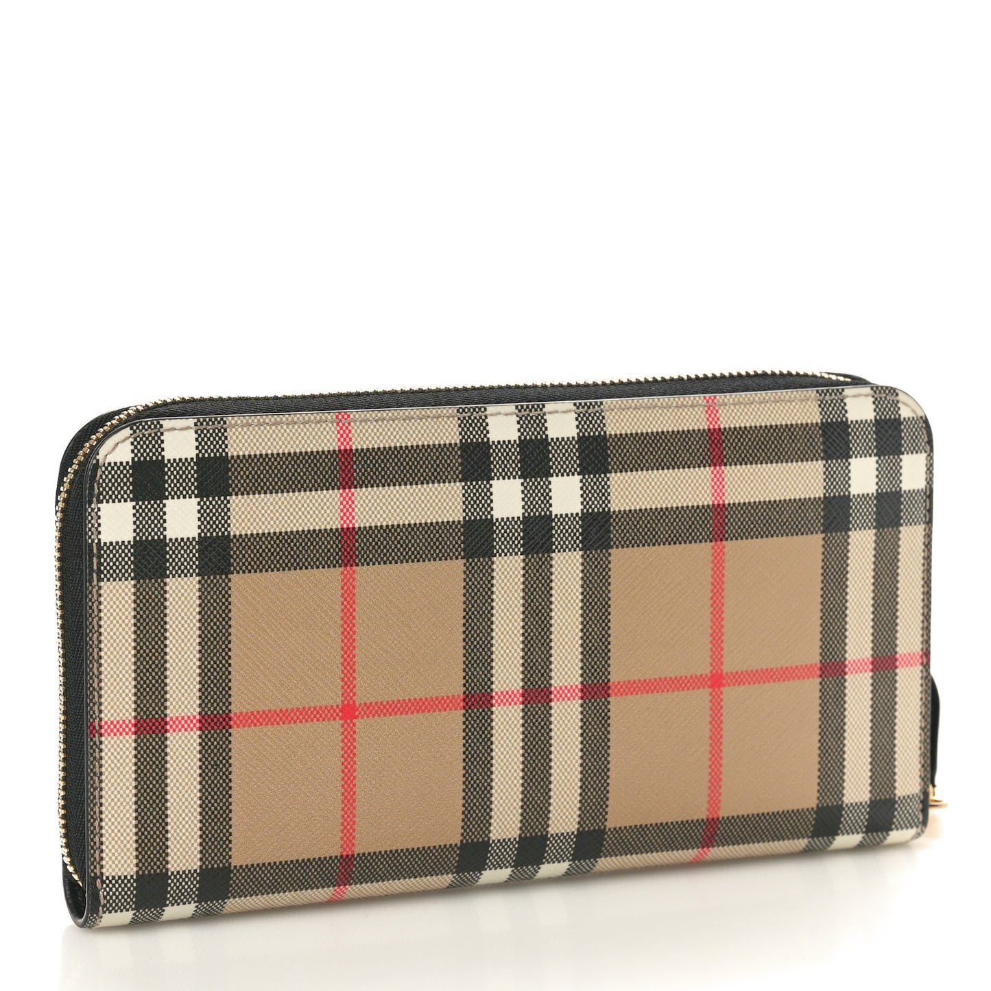 Vintage Check Elmore Zip Around Wallet Black