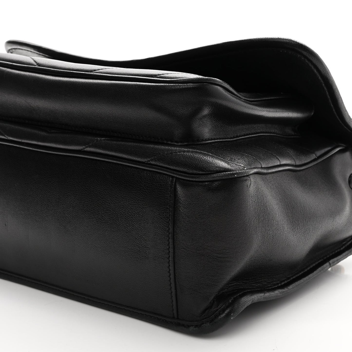 Lambskin Matelasse Monogram Medium Niki Chain Satchel Black