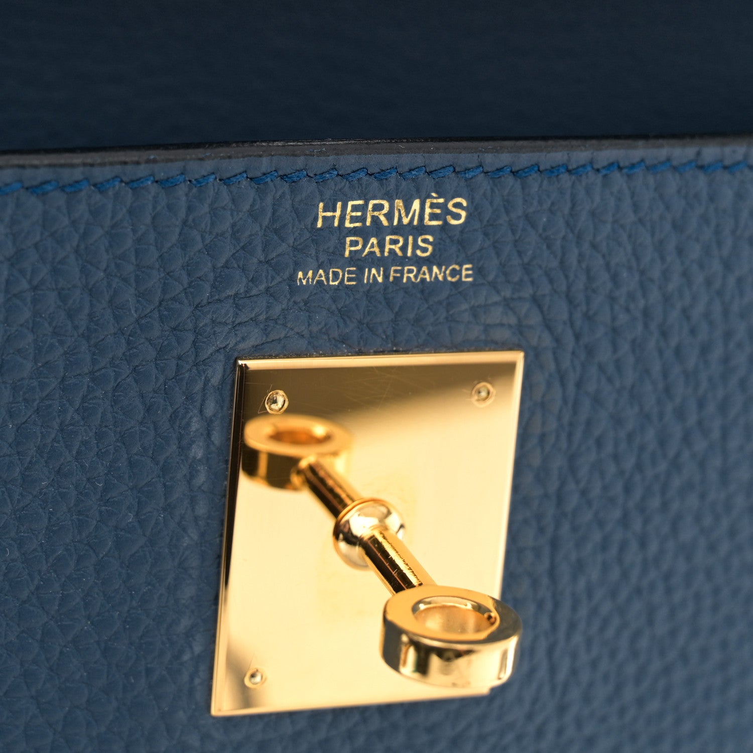 Hermes Togo Kelly Retourne 32 Bleu Agate 6 of 11