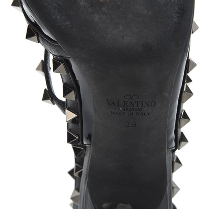Valentino Garavani Patent Rockstud Ankle Strap Pumps 39 Black 10 of 12
