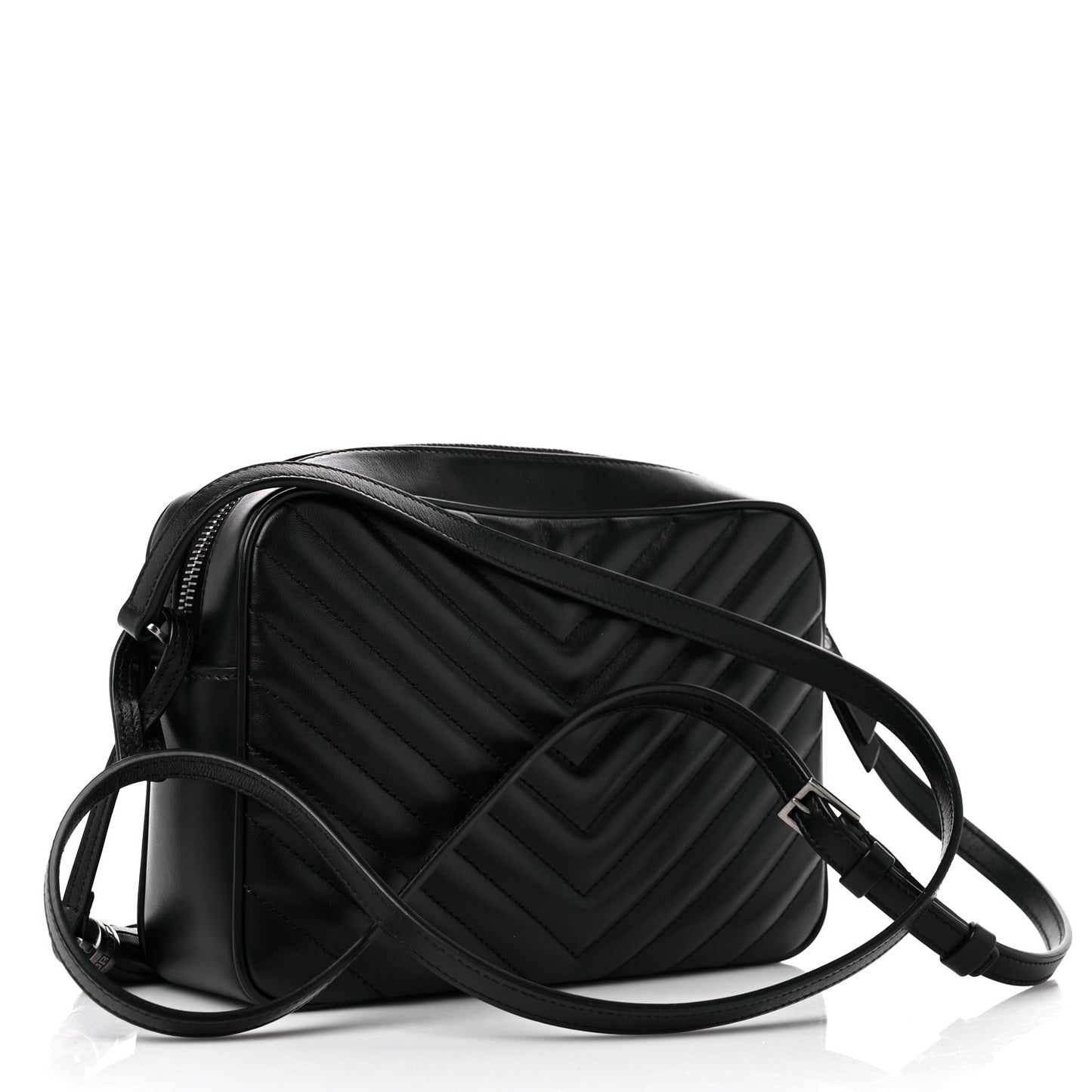 Calfskin Matelasse Monogram Lou Camera Bag Black