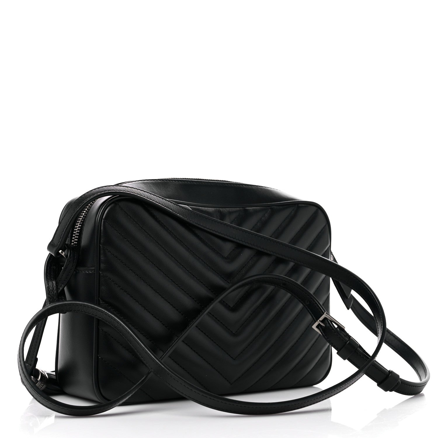 Saint Laurent Calfskin Matelasse Monogram Lou Camera Bag Black 3 of 9