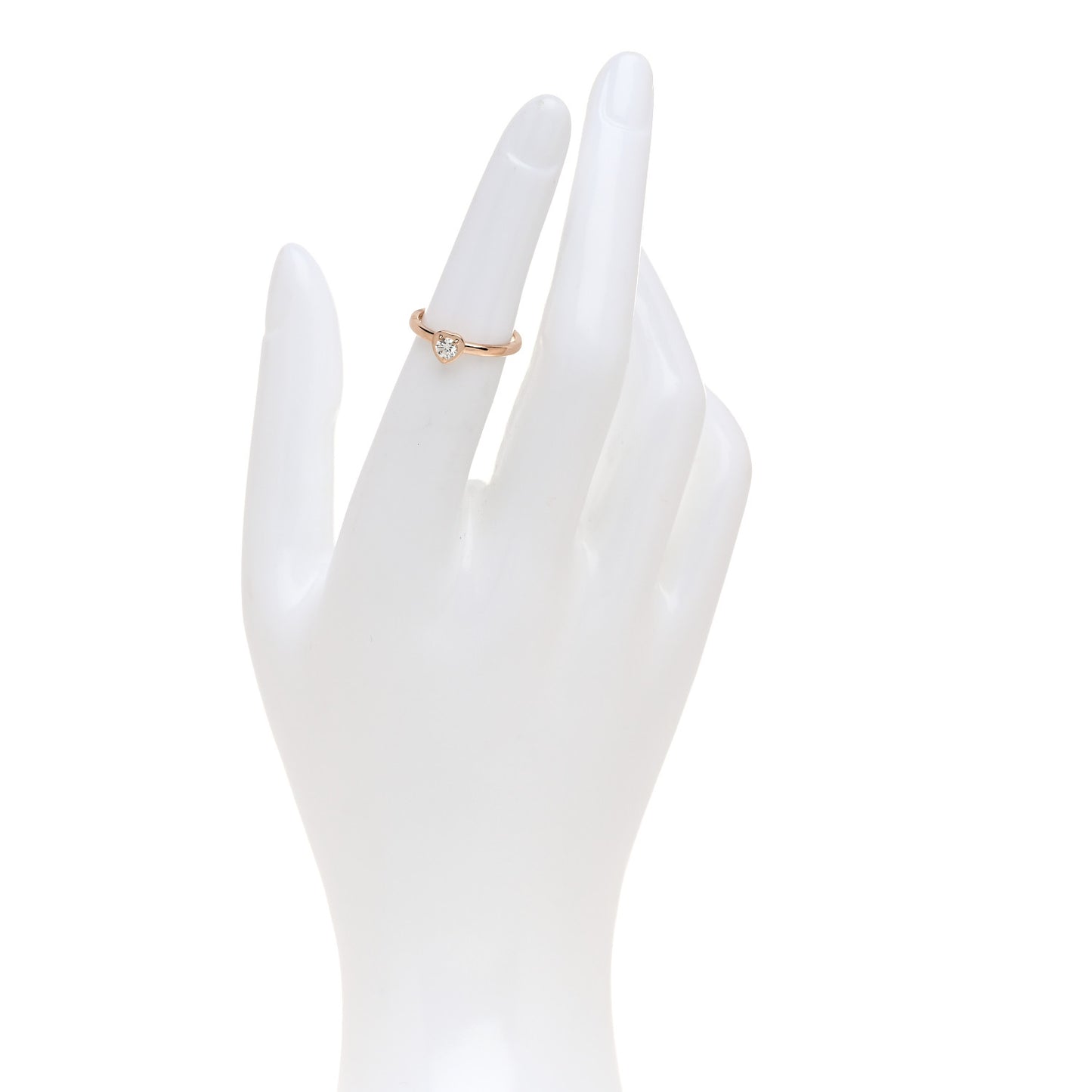 18K Pink Gold Diamond D'Amour Heart Ring 49 5