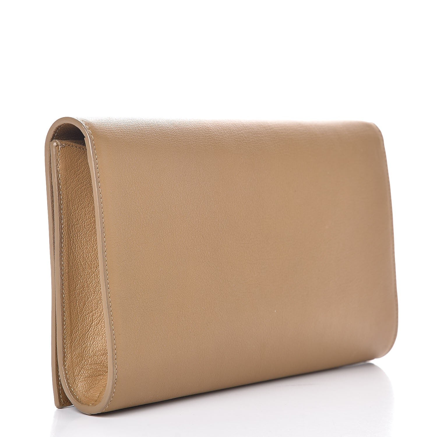 Saint Laurent Calfskin Monogram Large Belle De Jour Clutch Beige 3 of 8