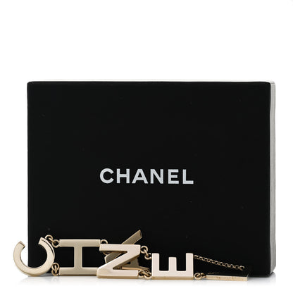 Chanel Metal Cha-Nel Logo Drop Earrings Gold 5 of 5