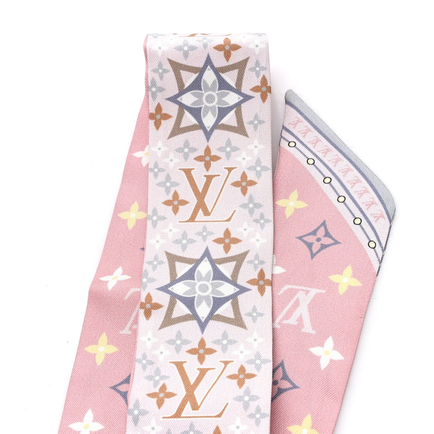 Louis Vuitton Silk Monogram Flowers Forever Bandeau Rose Clair 3 of 3