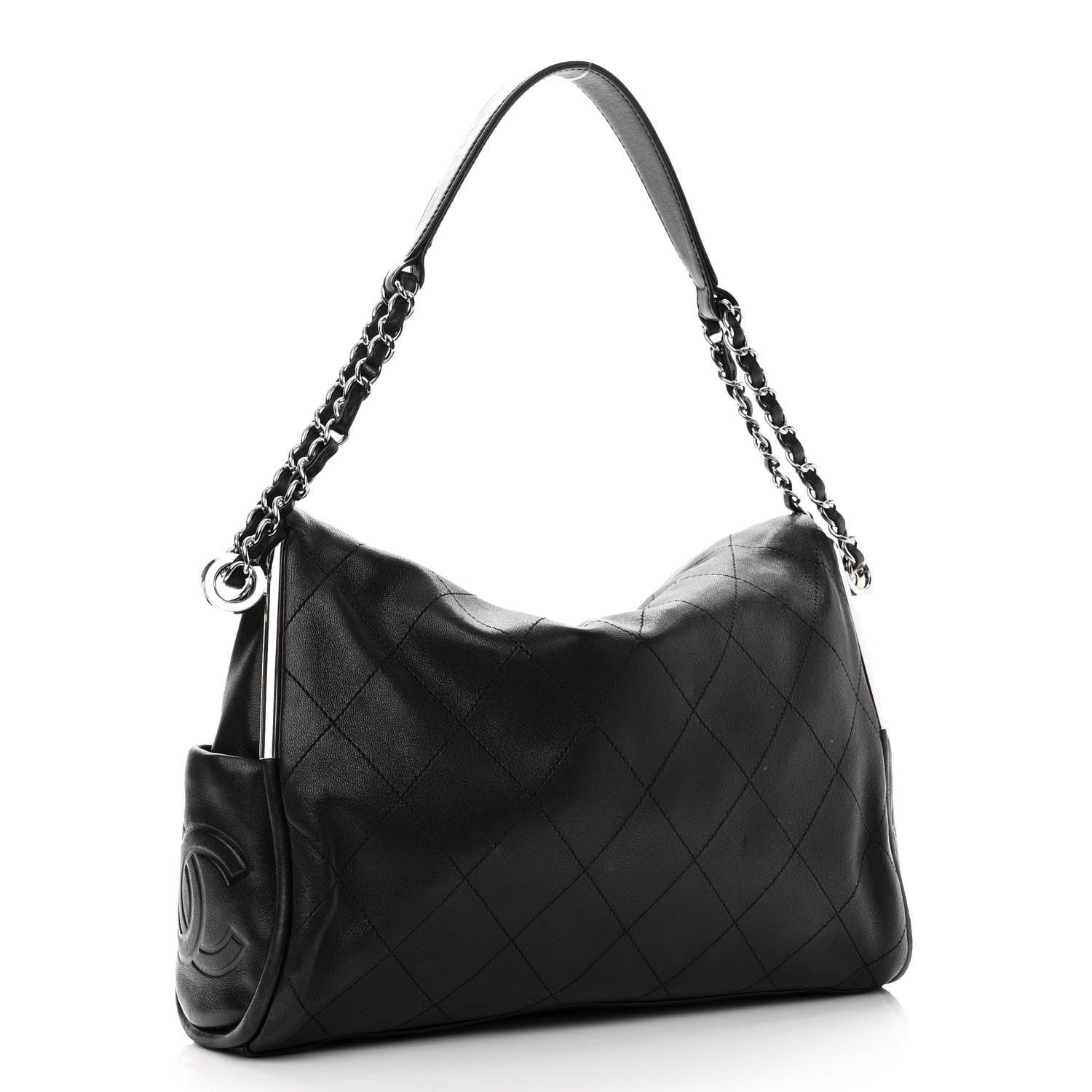 Chanel Lambskin Stitched Medium Ultimate Soft Tote Black 3 of 13