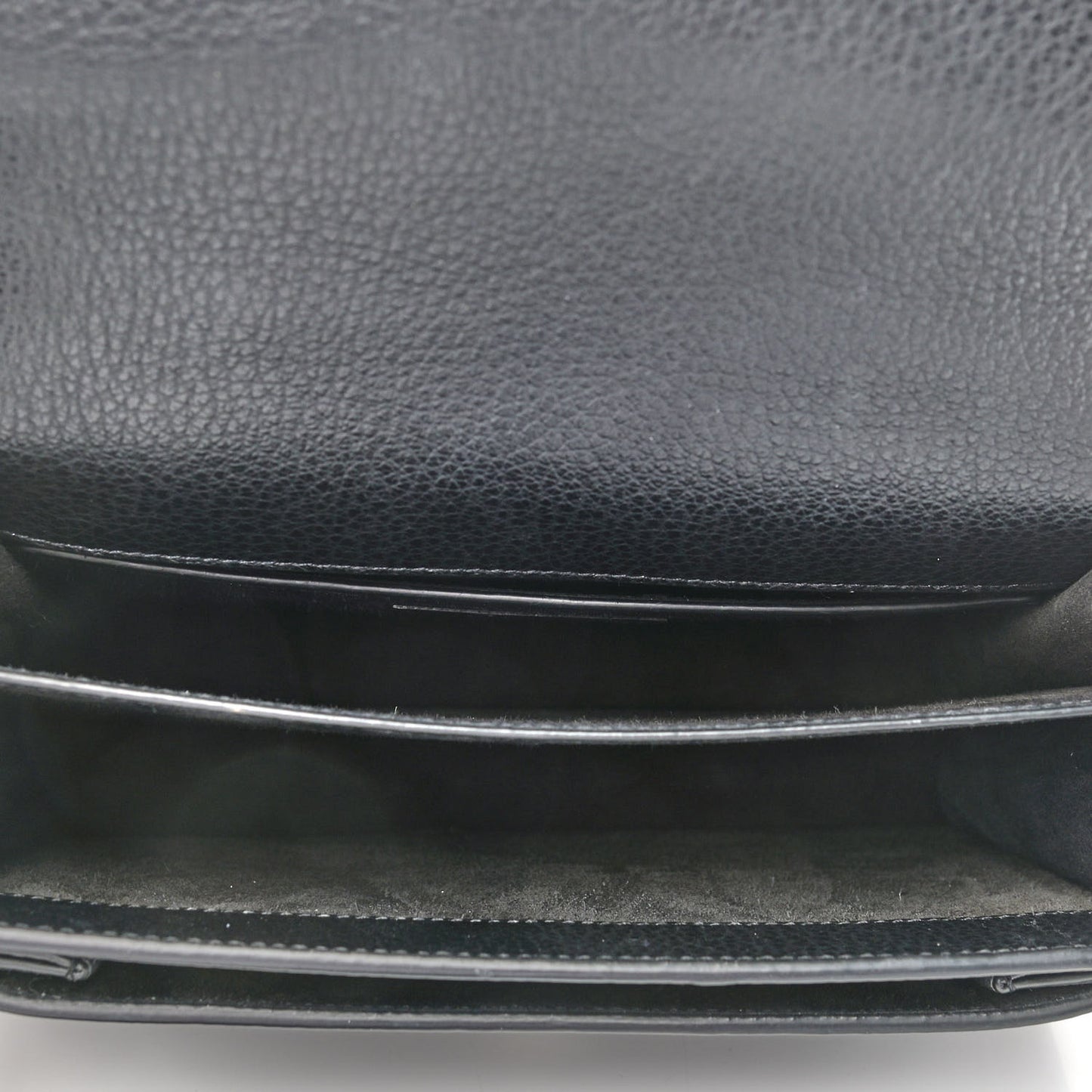 Grained Calfskin Medium Monogram Sunset Satchel Black
