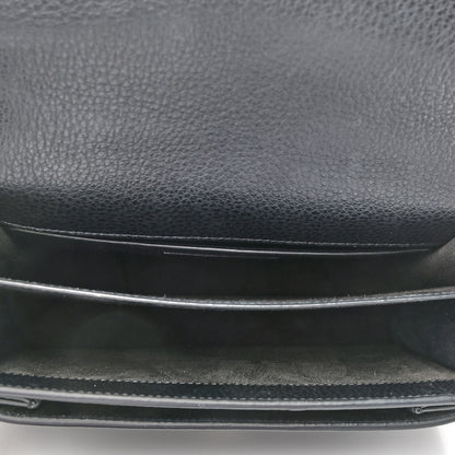 Saint Laurent Grained Calfskin Medium Monogram Sunset Satchel Black 5 of 12
