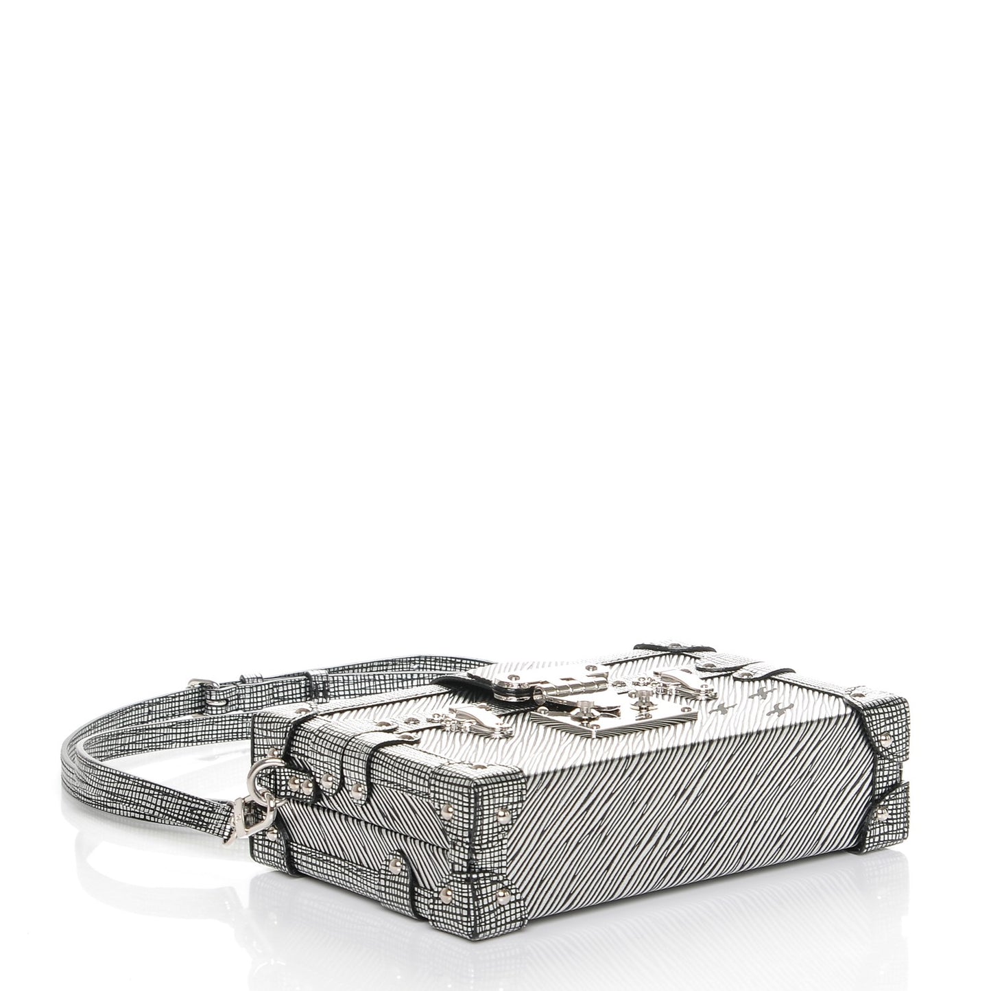 Metallic Epi Petite Malle Black Silver