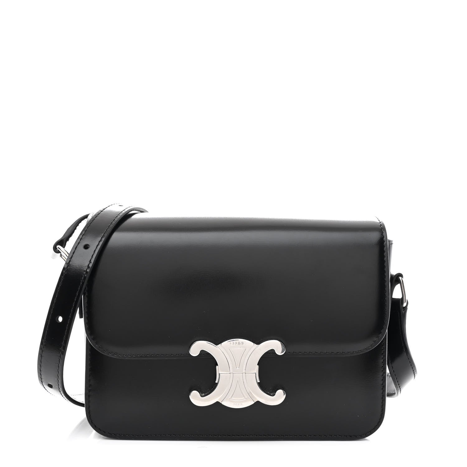 Celine Shiny Calfskin Teen Triomphe Black 1 of 12