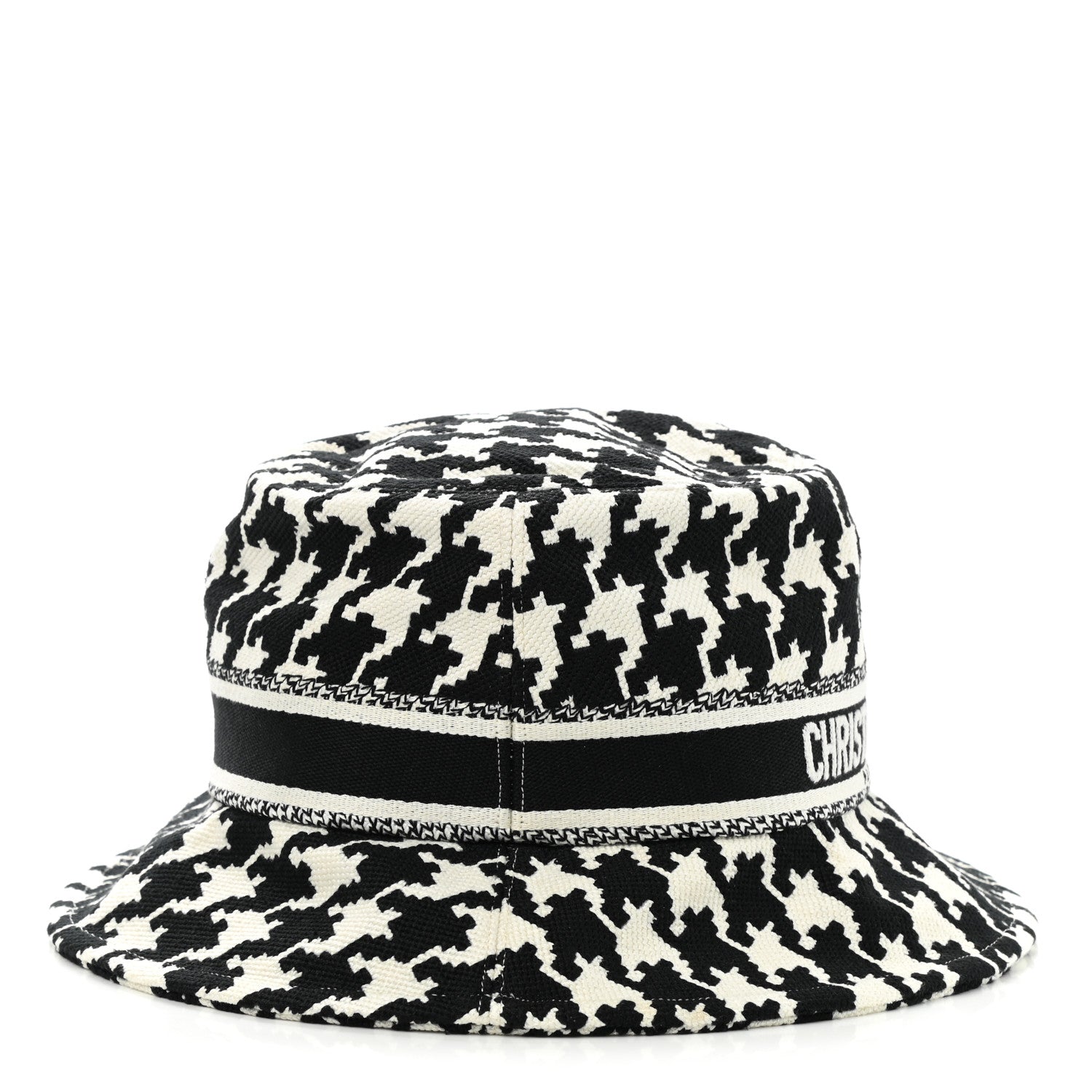 Christian Dior Pied De Poule Bucket Hat 58 Black White 6 of 8