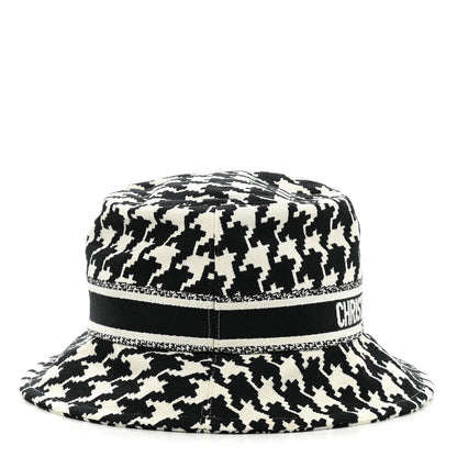Christian Dior Pied De Poule Bucket Hat 58 Black White 6 of 8