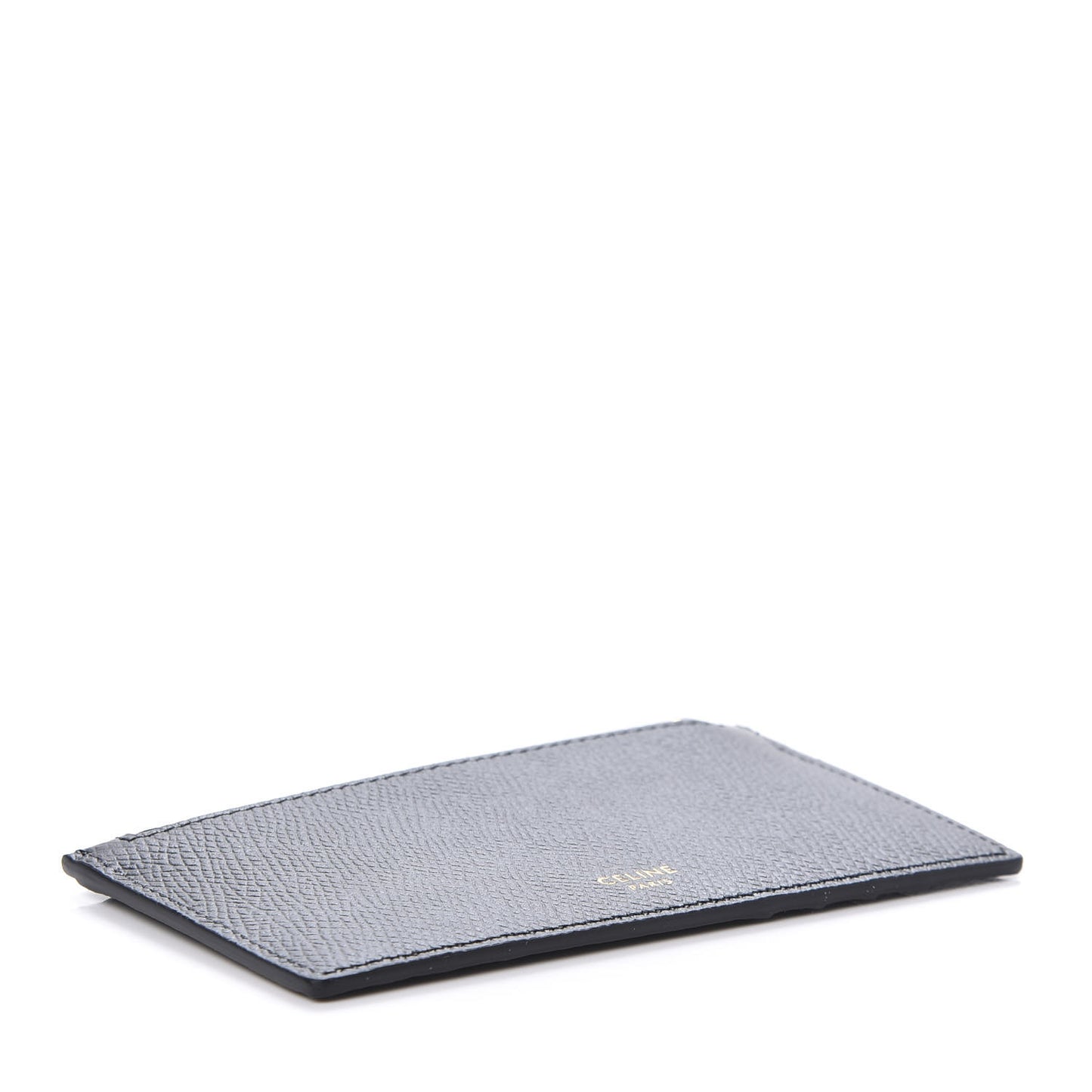 Grained Calfskin Unlock Your Fantasies Zipped Card Holder Black