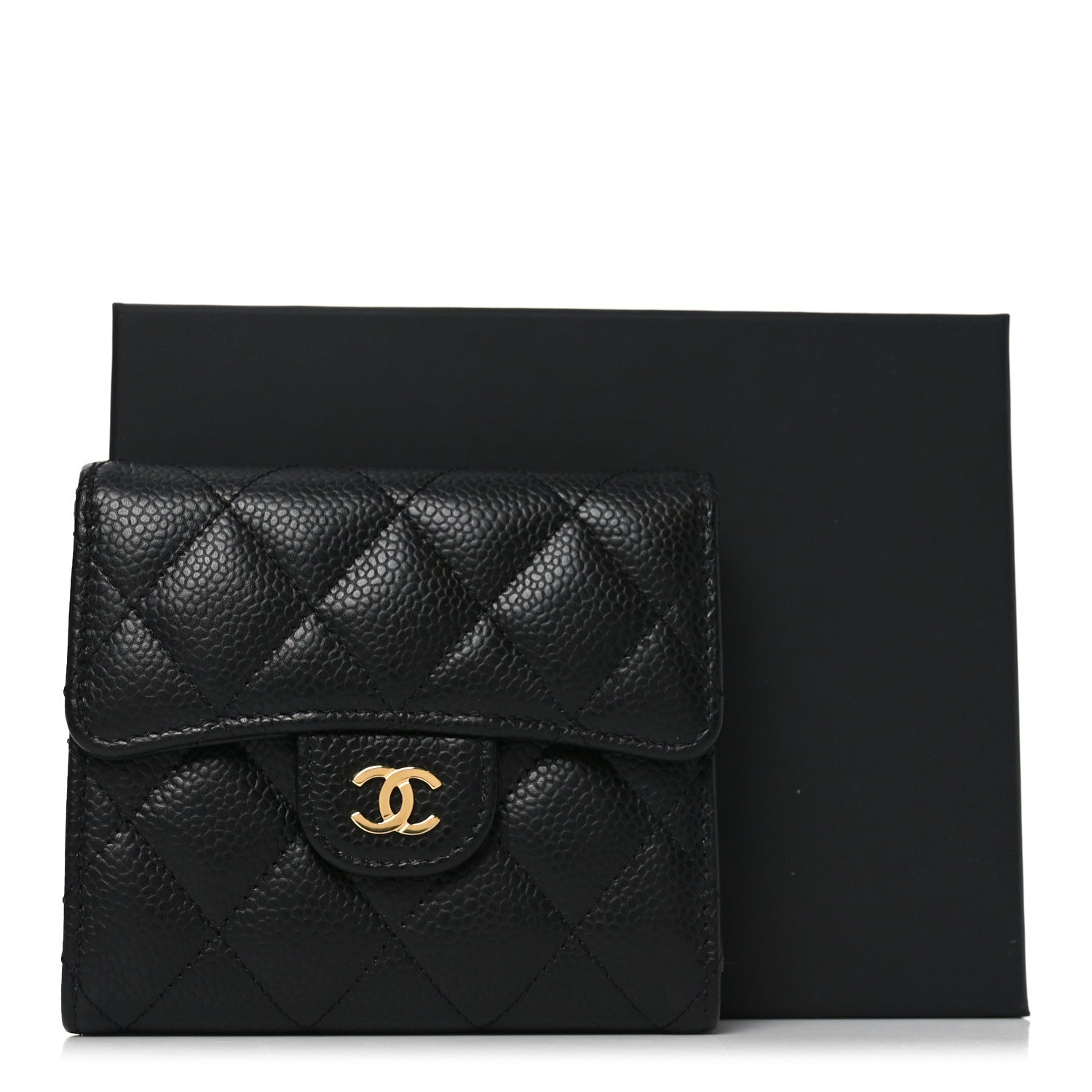 Chanel Caviar Quilted Compact Flap Wallet Black 9 of 9