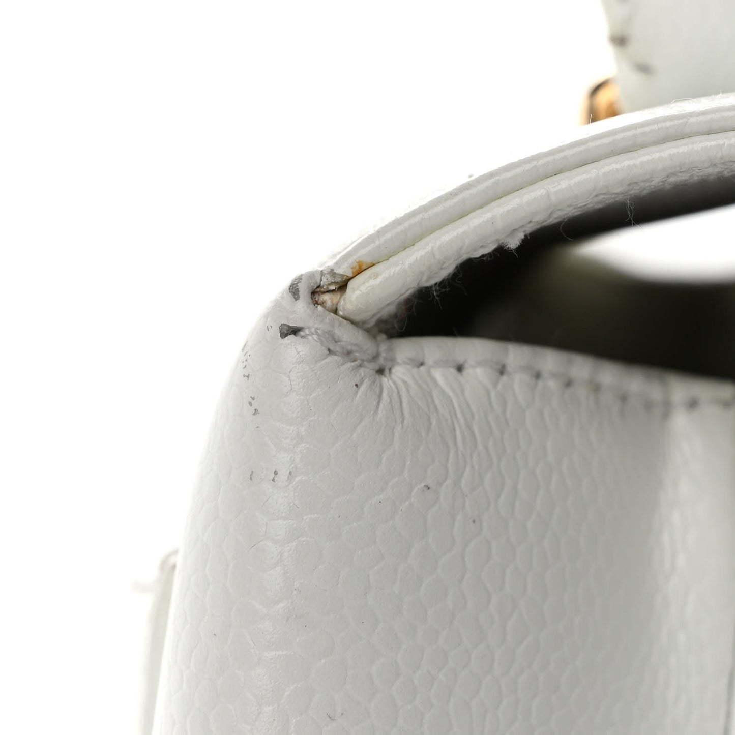 Caviar Jumbo Kelly Flap White