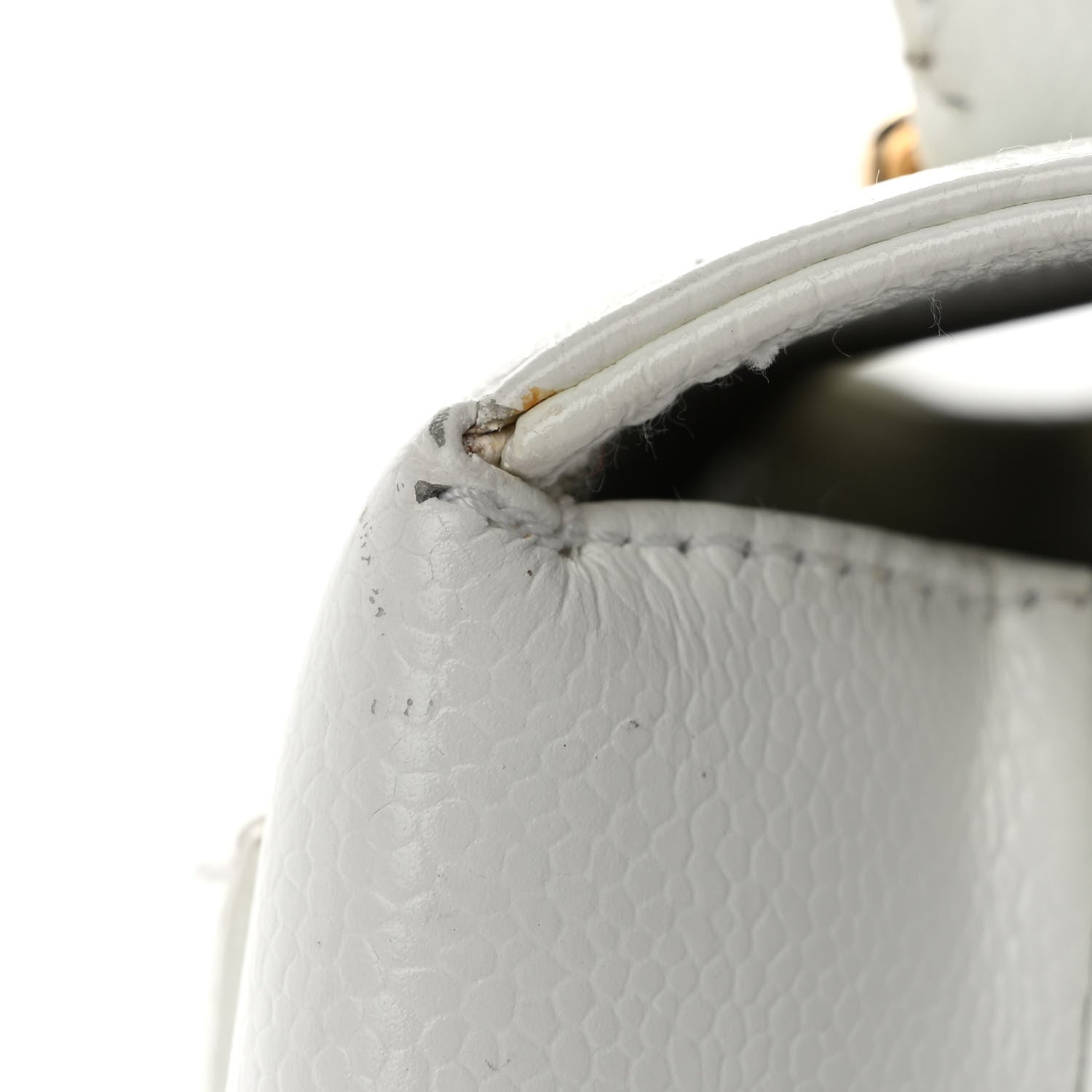 Chanel Caviar Jumbo Kelly Flap White 11 of 13