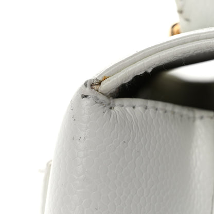 Chanel Caviar Jumbo Kelly Flap White 11 of 13