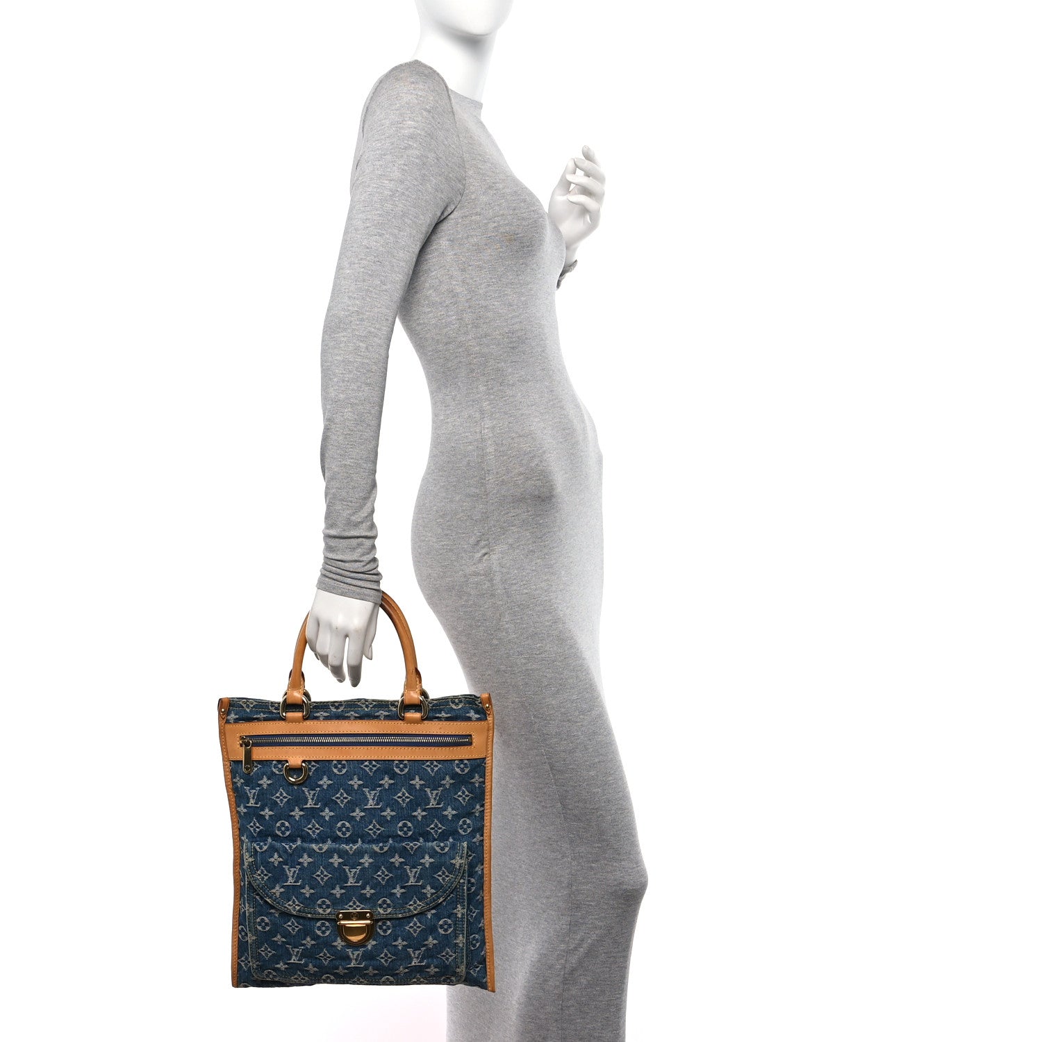 Louis Vuitton Monogram Denim Sac Plat Blue 2 of 11