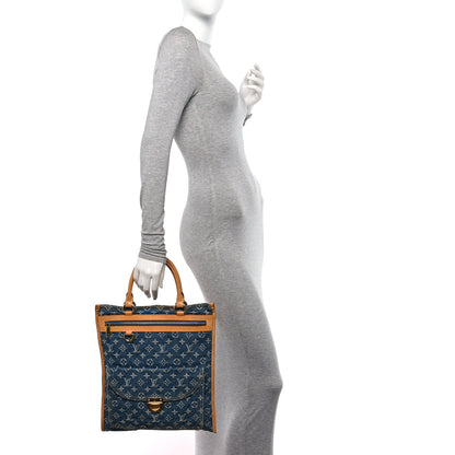 Louis Vuitton Monogram Denim Sac Plat Blue 2 of 11