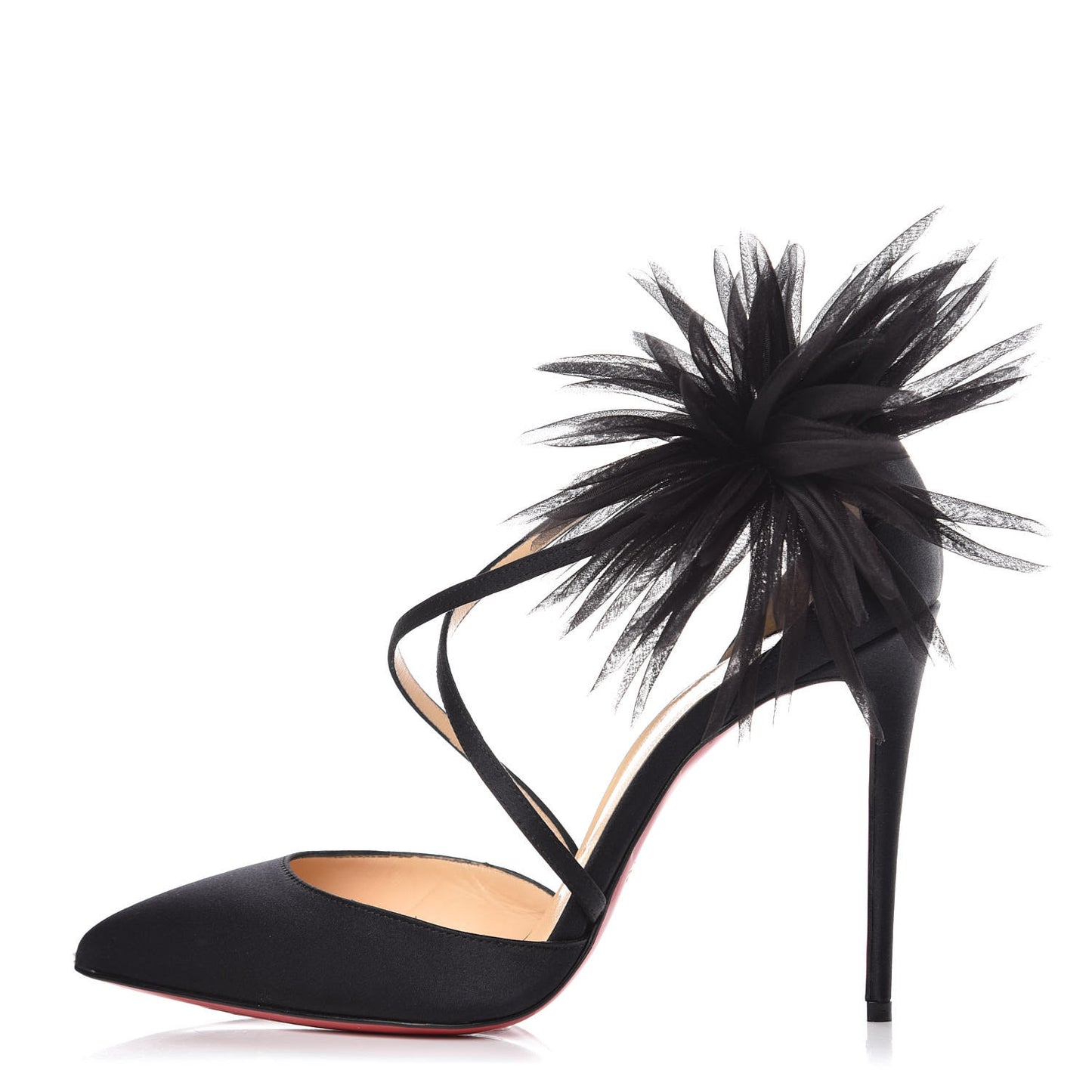 Crepe Satin Gela Davis 100 Pumps 36.5 Black