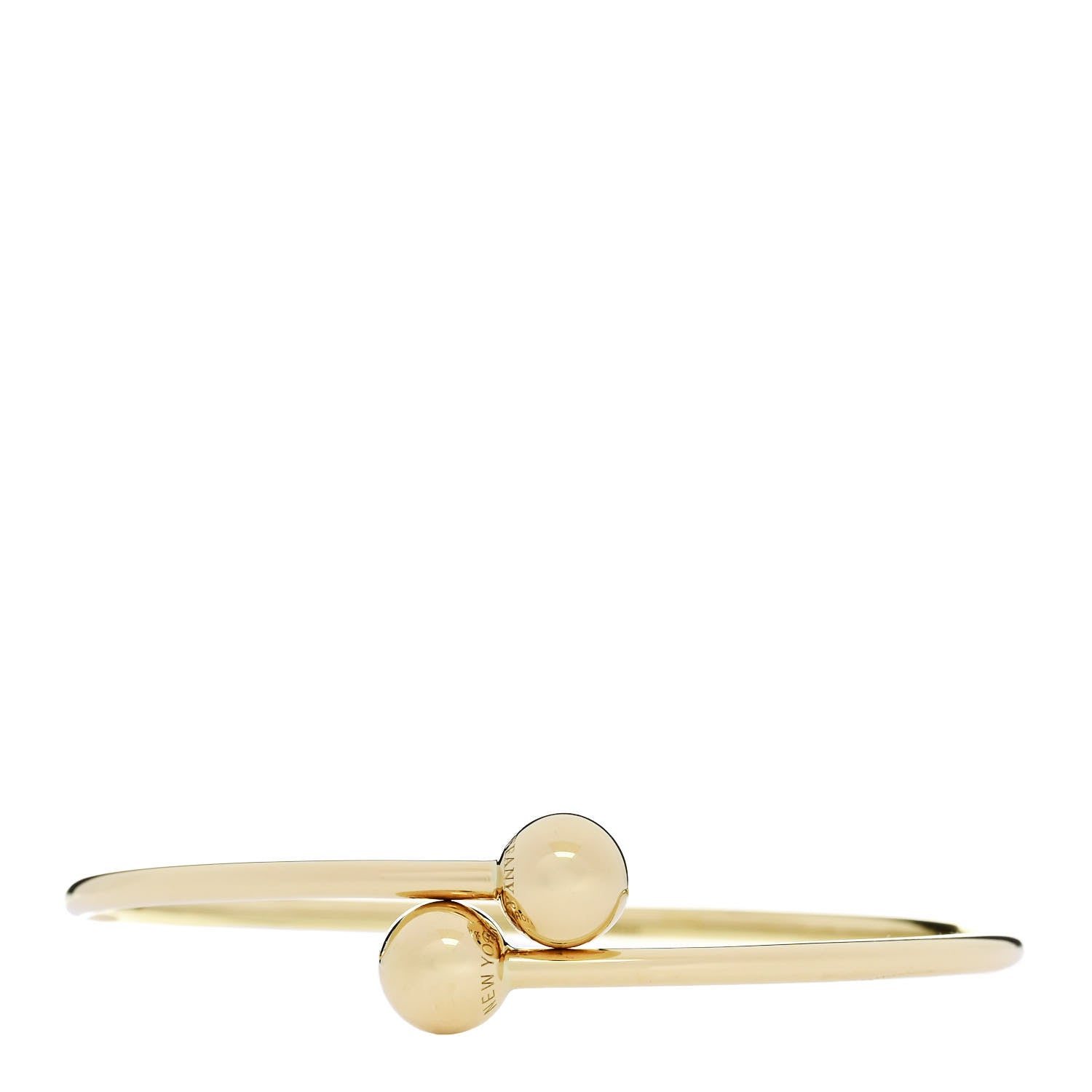 Tiffany 18K Yellow Gold 8mm HardWear Ball Bypass Bracelet 1 of 4
