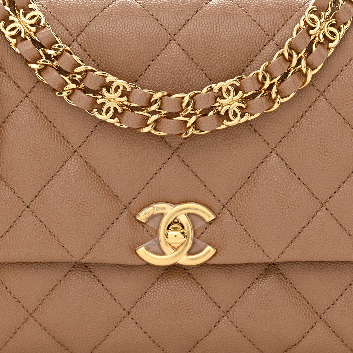 Chanel Caviar Quilted Coco First Flap Beige 8 of 11