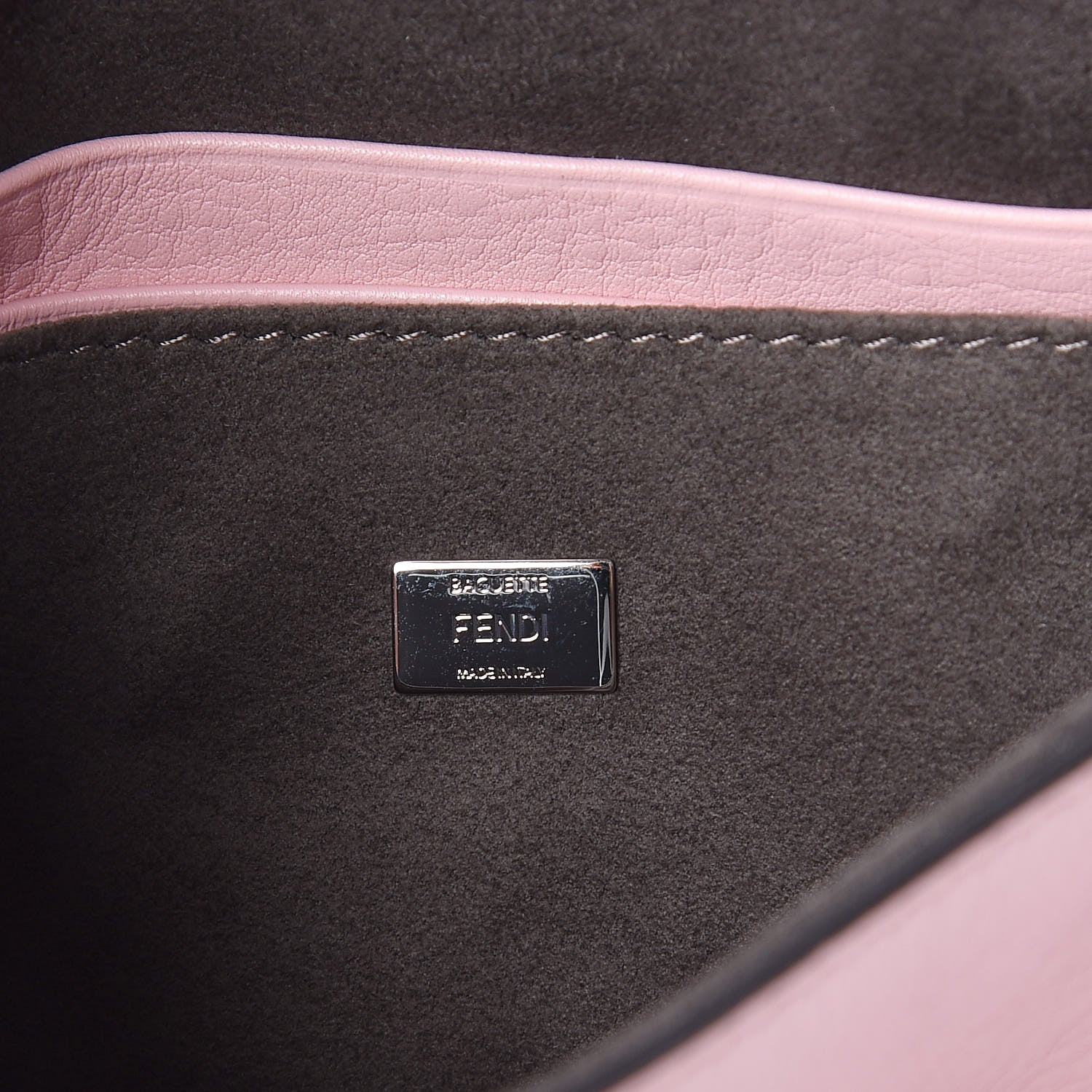 Fendi Calfskin Rabbit Fox Fur Hypnoteyes Micro Baguette Bubblegum 6 of 10