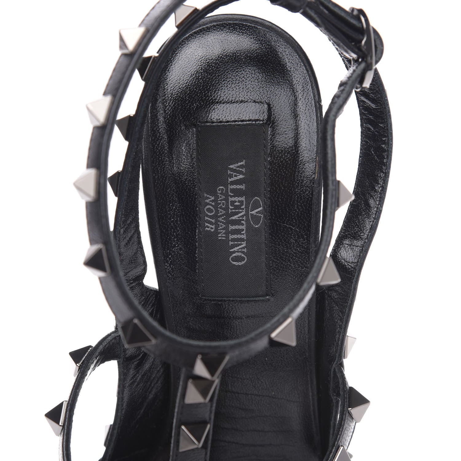 Valentino Garavani Nappa Rockstud Ankle Strap Pumps 38.5 Black 6 of 12