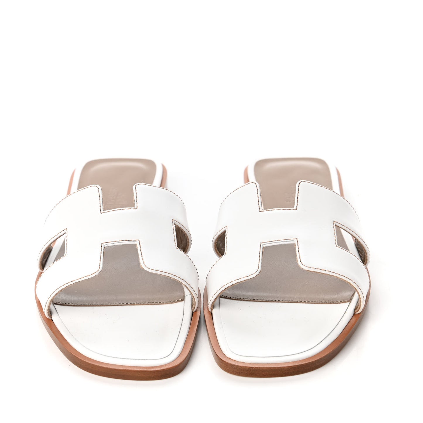 Box Calfskin Oran Sandals 35 White