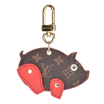 Louis Vuitton Calfskin Monogram Pig Bag Charm Key Holder Rouge 1 of 3