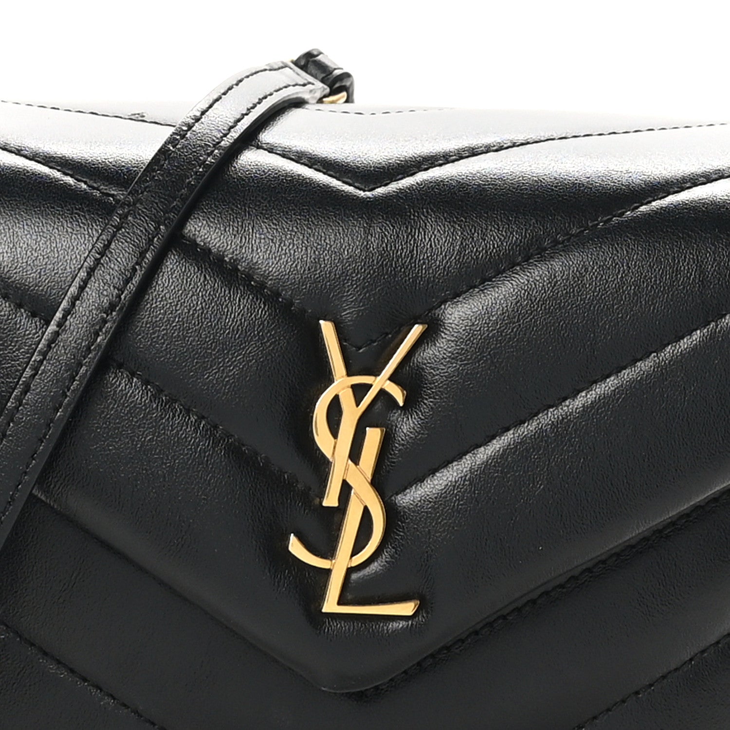 Saint Laurent Calfskin Y Quilted Monogram Toy Loulou Crossbody Bag Black 8 of 10