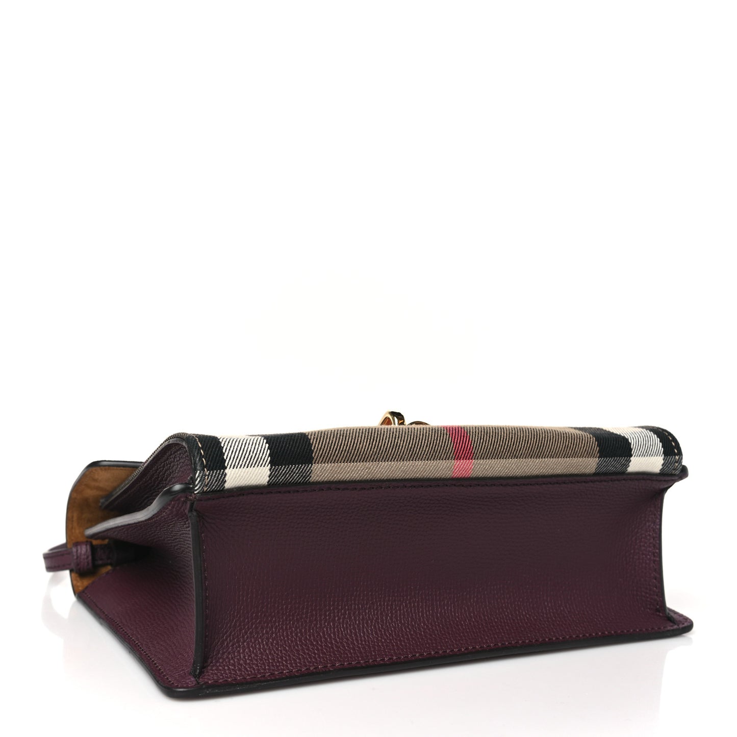 Derby Calfskin House Check Small Macken Crossbody Bag Mahogany Red