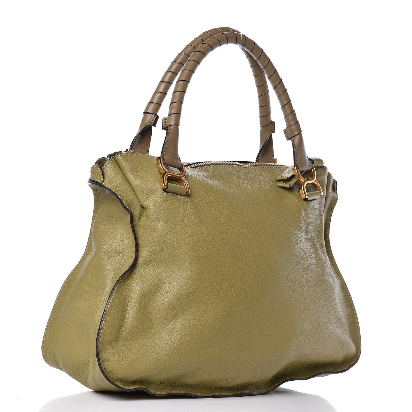 Calfskin Large Marcie Satchel Green