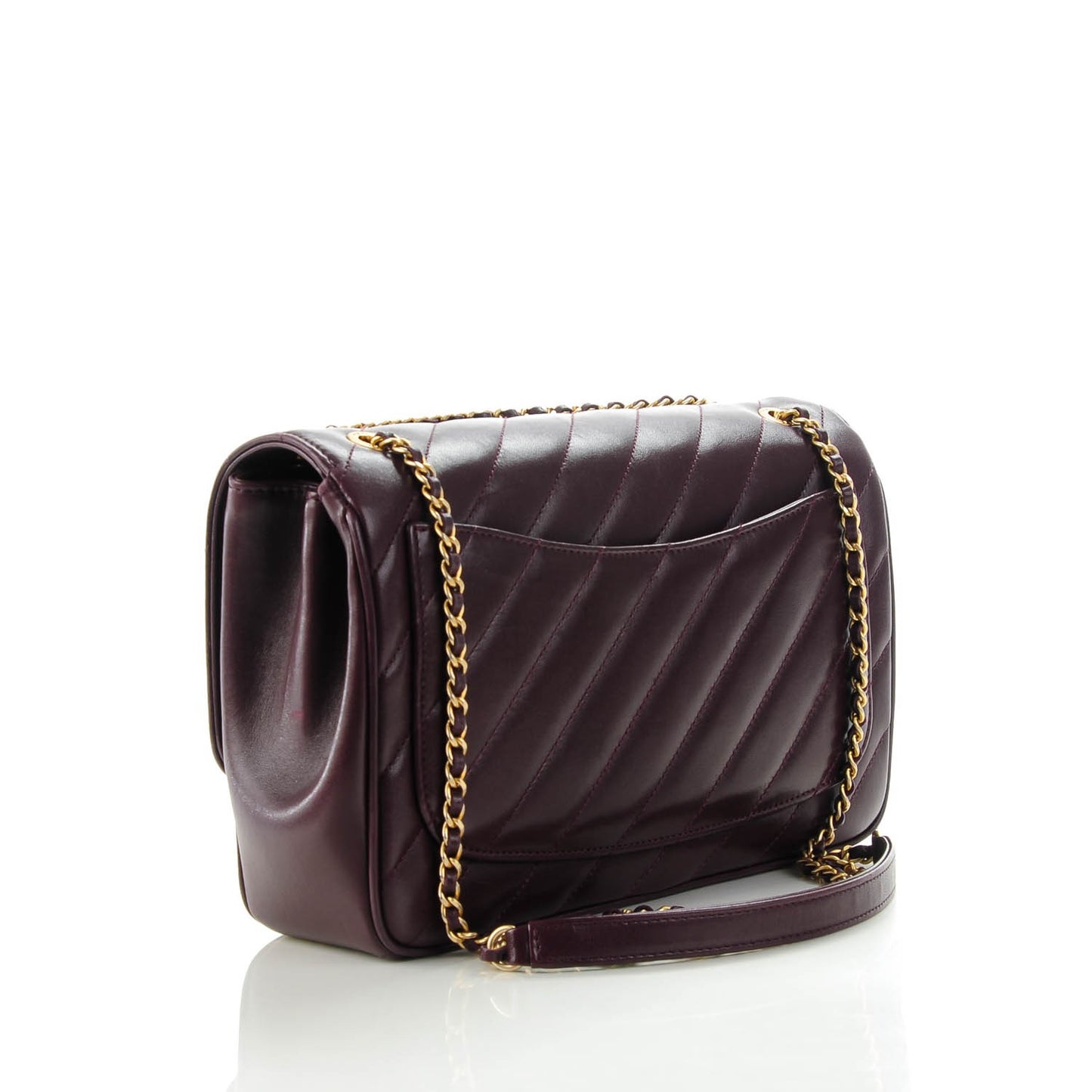 Lambskin Quilted Coco Vintage Jumbo Flap Purple