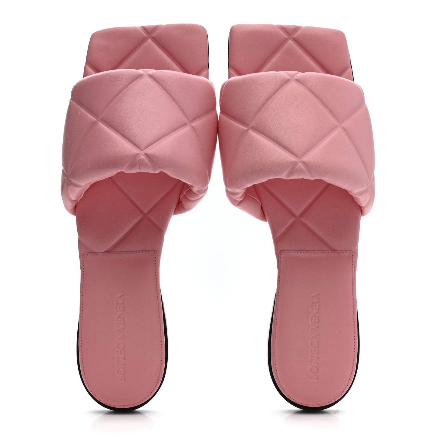 Nappa Quilted Rubber Lido Flat Sandals 38 Blossom