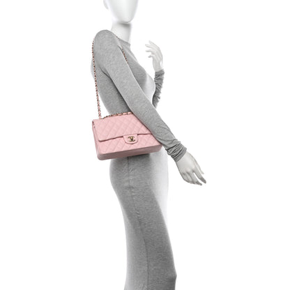 Chanel Caviar Quilted Medium Double Flap Light Pink 2 of 10