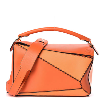 Loewe Calfskin Medium Puzzle Bag Orange Multi 1 of 10