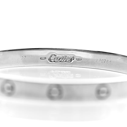 Cartier 18K White Gold LOVE Bracelet 17 5 of 6