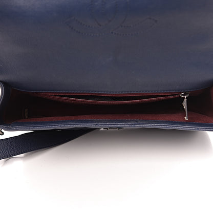 Chanel Caviar Iridescent Calfskin Quilted Medium Daily Carry Messenger Navy 5 of 16