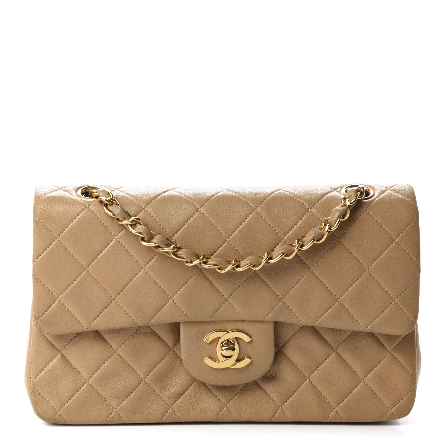 Chanel Lambskin Quilted Small Double Flap Beige 1 of 21