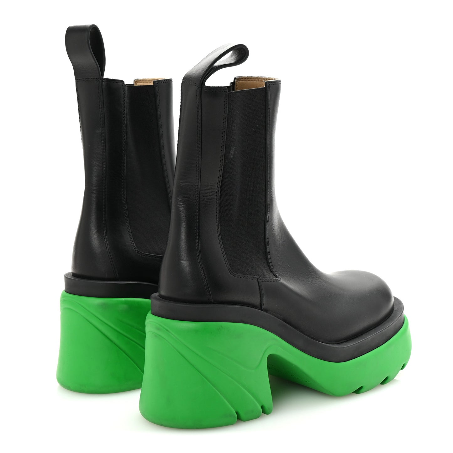 Calfskin The Flash Chelsea Boots 35.5 Black Grass