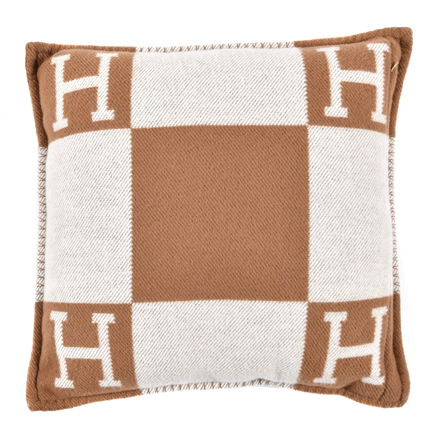 Wool Cashmere Avalon Pillow PM Ecru Camel