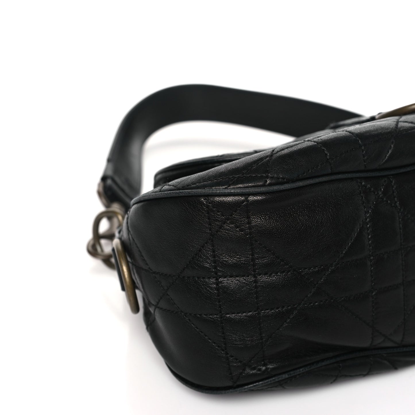 Lambskin Cannage Flap Bag Black
