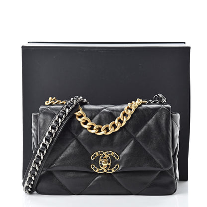 Chanel Lambskin Quilted Medium 19 Flap Black 10 of 10