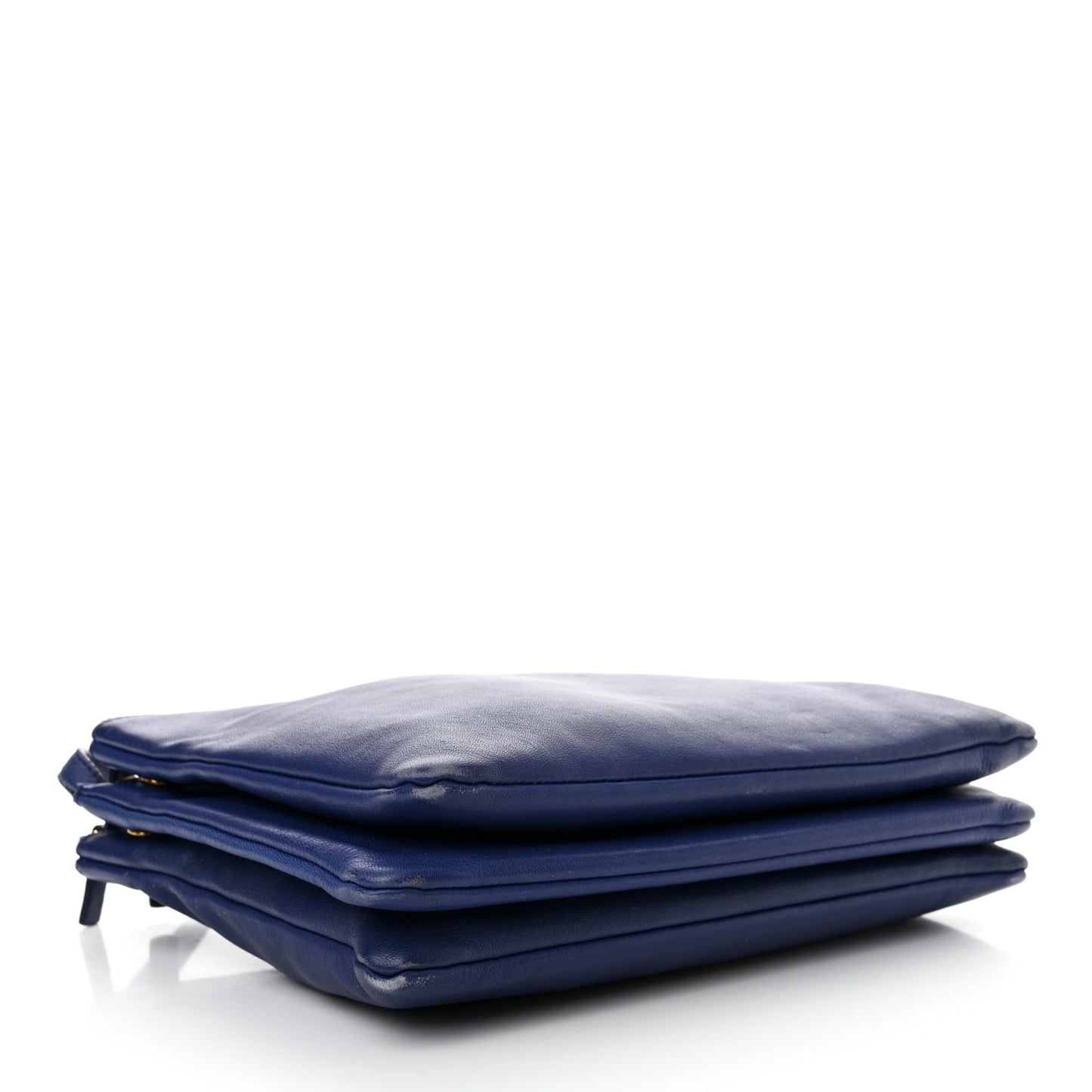 Lambskin Large Trio Crossbody Bag Indigo