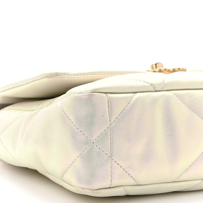 Chanel Iridescent Calfskin Quilted Medium Chanel 19 Flap White 9 of 11