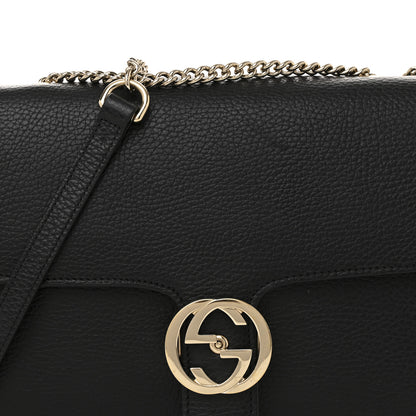 Gucci Dollar Calfskin Interlocking G Shoulder Bag Black 9 of 13