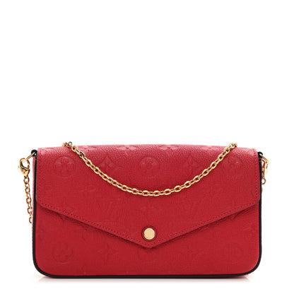 Louis Vuitton Empreinte Pochette Felicie Chain Wallet Scarlet 1 of 8